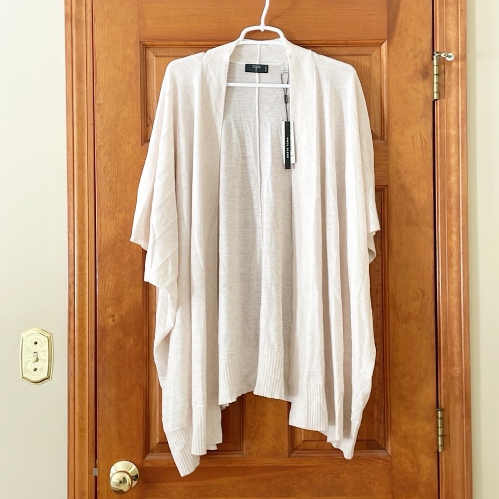 NWT TAHARI WOMAN cardigan size 2X white cream wool blend